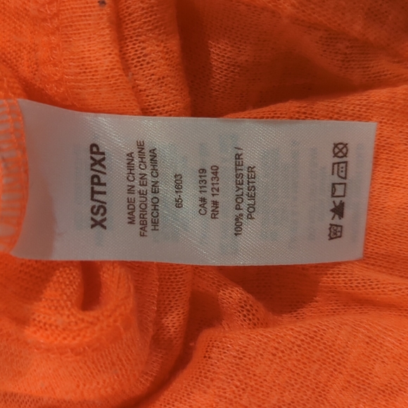 Neon Coral dynamite polyester studded sheer t-shirt - Picture 5 of 6